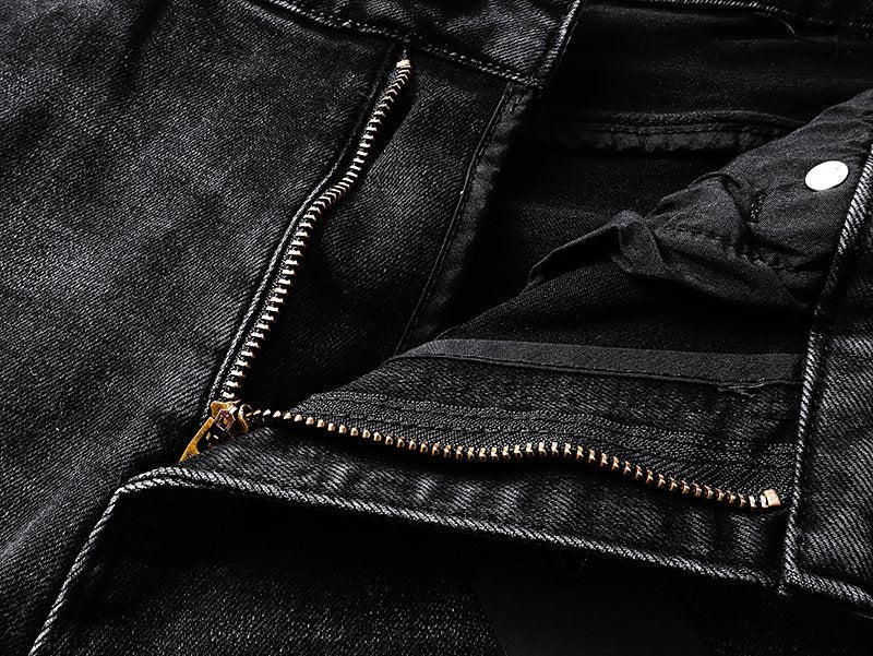 R+A Washed Distressed Black Jeans ¡ª detail