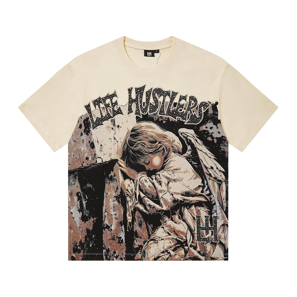 Life Hustlere No Days Off Angel Graphic T-Shirt ¡ª front